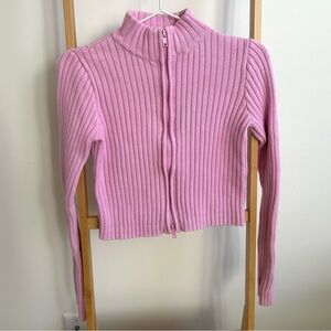 Brandy Melville Pink Zip Up sweater